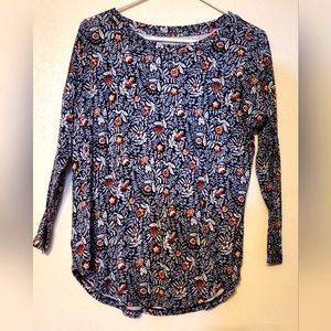 LOFT - Long Sleeve Blouse (Floral, Size: XS)